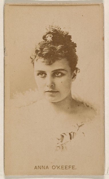 Anna O'Keefe, from the Actresses series (N245) issued by Kinney Brothers to promote Sweet Caporal Cigarettes