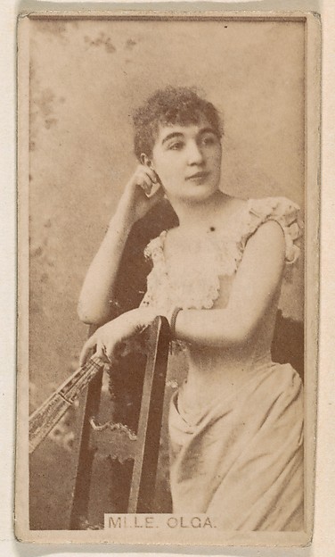 Mlle. Olga, from the Actresses series (N245) issued by Kinney Brothers to promote Sweet Caporal Cigarettes