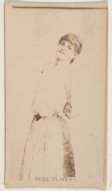 Miss Oliver, from the Actresses series (N245) issued by Kinney Brothers to promote Sweet Caporal Cigarettes