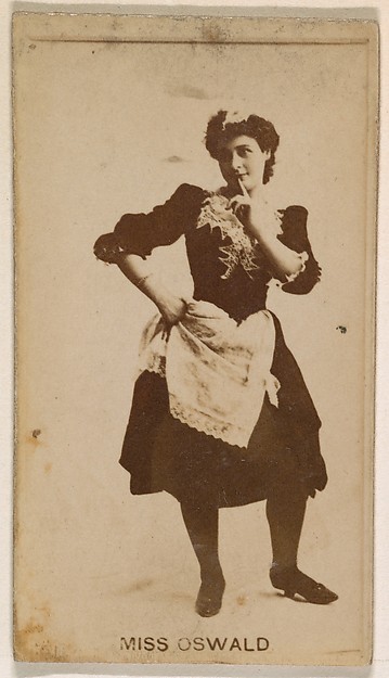 Miss Oswald, from the Actresses series (N245) issued by Kinney Brothers to promote Sweet Caporal Cigarettes