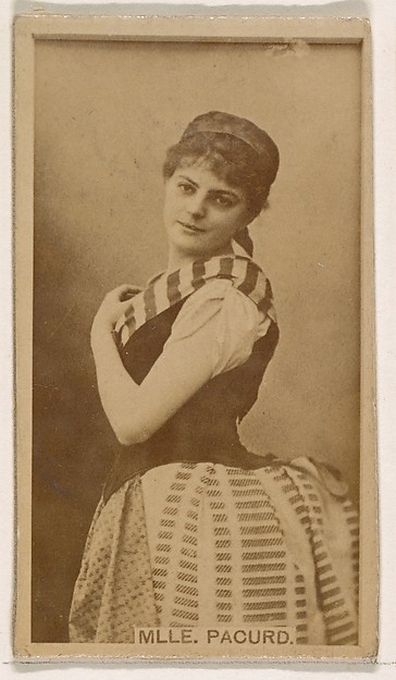 Mlle. Pacurd, from the Actresses series (N245) issued by Kinney Brothers to promote Sweet Caporal Cigarettes