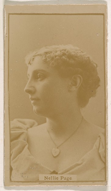 Nellie Page, from the Actresses series (N245) issued by Kinney Brothers to promote Sweet Caporal Cigarettes