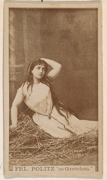 Frl. Politz as Gretchen, from the Actresses series (N245) issued by Kinney Brothers to promote Sweet Caporal Cigarettes