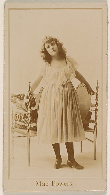 Mae Powers, from the Actresses series (N245) issued by Kinney Brothers to promote Sweet Caporal Cigarettes