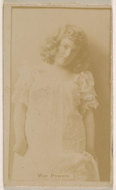 Mae Powers, from the Actresses series (N245) issued by Kinney Brothers to promote Sweet Caporal Cigarettes