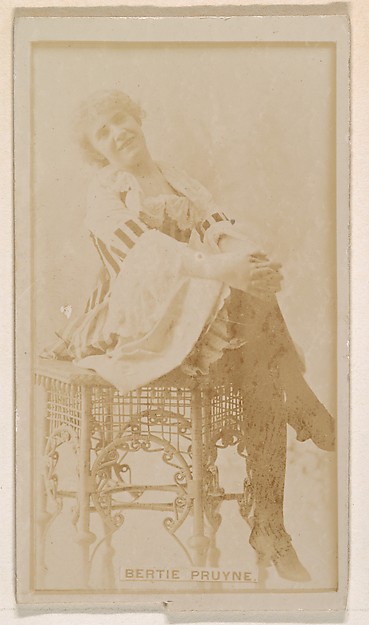 Bertie Pruyne, from the Actresses series (N245) issued by Kinney Brothers to promote Sweet Caporal Cigarettes