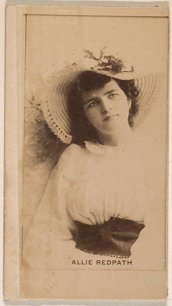 Allie Redpath, from the Actresses series (N245) issued by Kinney Brothers to promote Sweet Caporal Cigarettes