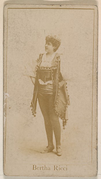Bertha Rice, from the Actresses series (N245) issued by Kinney Brothers to promote Sweet Caporal Cigarettes