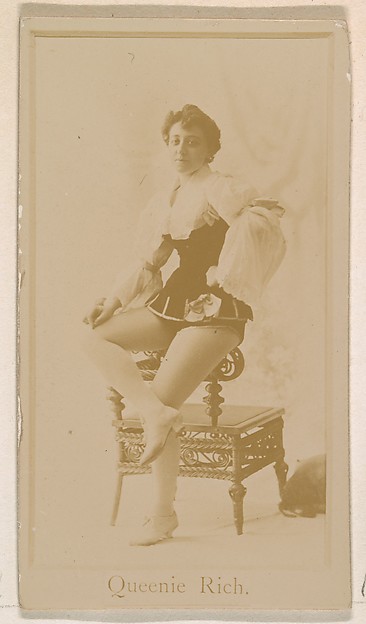 Queenie Rich, from the Actresses series (N245) issued by Kinney Brothers to promote Sweet Caporal Cigarettes