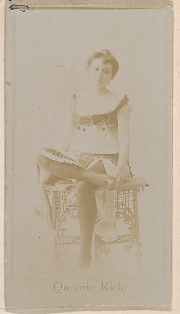 Queenie Rich, from the Actresses series (N245) issued by Kinney Brothers to promote Sweet Caporal Cigarettes