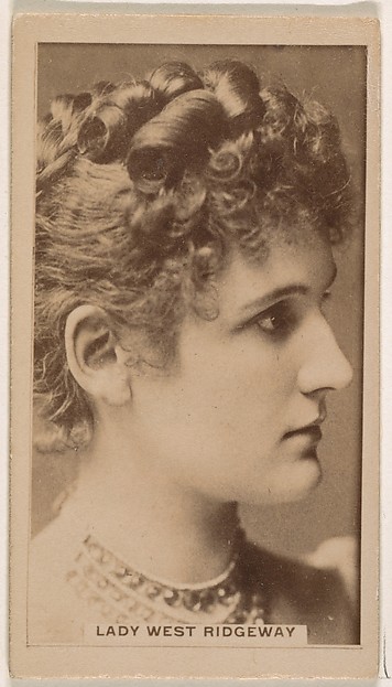 Lady West Ridgeway, from the Actresses series (N245) issued by Kinney Brothers to promote Sweet Caporal Cigarettes