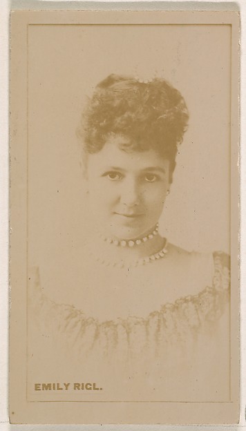 Emily Rigl, from the Actresses series (N245) issued by Kinney Brothers to promote Sweet Caporal Cigarettes
