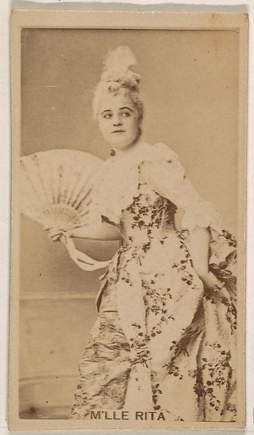 M'lle Rita, from the Actresses series (N245) issued by Kinney Brothers to promote Sweet Caporal Cigarettes