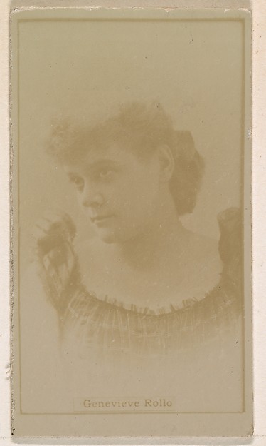 Genevieve Rollo, from the Actresses series (N245) issued by Kinney Brothers to promote Sweet Caporal Cigarettes