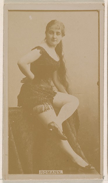 Miss Romann, from the Actresses series (N245) issued by Kinney Brothers to promote Sweet Caporal Cigarettes