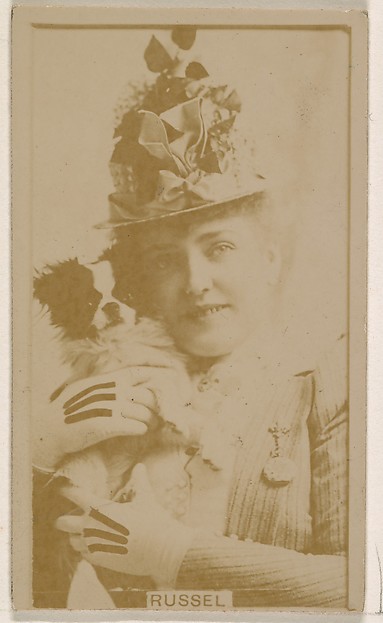 Miss Russel, from the Actresses series (N245) issued by Kinney Brothers to promote Sweet Caporal Cigarettes