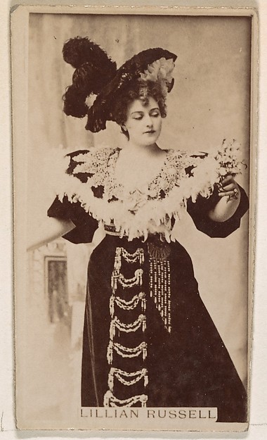 Lillian Russell, from the Actresses series (N245) issued by Kinney Brothers to promote Sweet Caporal Cigarettes