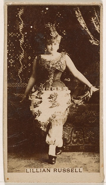 Lillian Russell, from the Actresses series (N245) issued by Kinney Brothers to promote Sweet Caporal Cigarettes