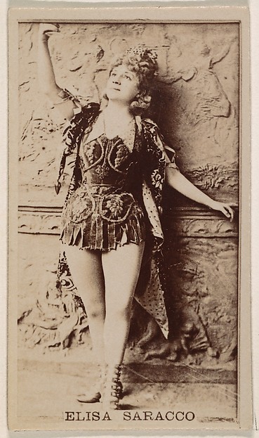 Mlle. Elisa Saracco, from the Actresses series (N245) issued by Kinney Brothers to promote Sweet Caporal Cigarettes