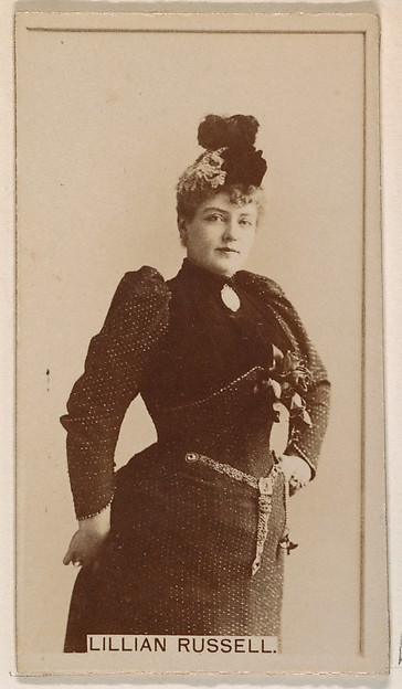 Lillian Russell, from the Actresses series (N245) issued by Kinney Brothers to promote Sweet Caporal Cigarettes