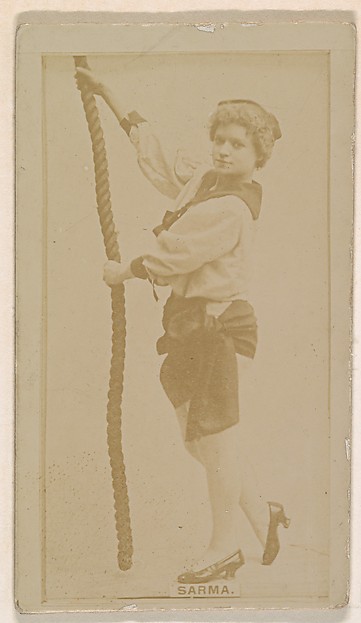 Miss Sarma, from the Actresses series (N245) issued by Kinney Brothers to promote Sweet Caporal Cigarettes