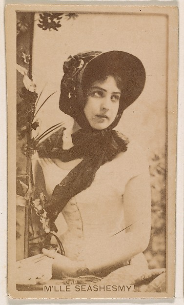 M'lle Seashesmy, from the Actresses series (N245) issued by Kinney Brothers to promote Sweet Caporal Cigarettes