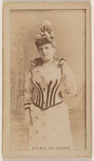 Minnie Seligman, from the Actresses series (N245) issued by Kinney Brothers to promote Sweet Caporal Cigarettes