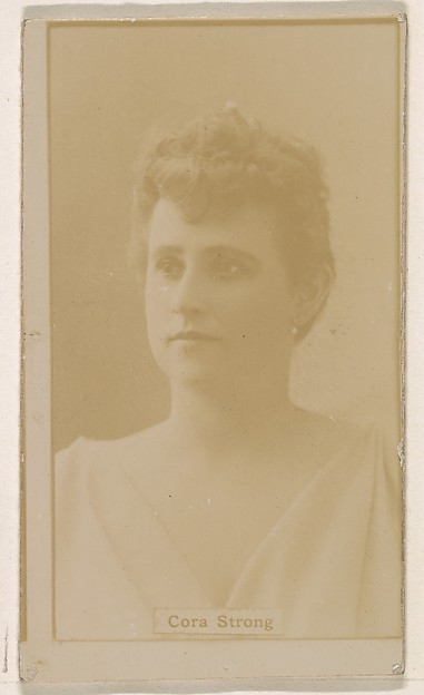 Cora Strong, from the Actresses series (N245) issued by Kinney Brothers to promote Sweet Caporal Cigarettes