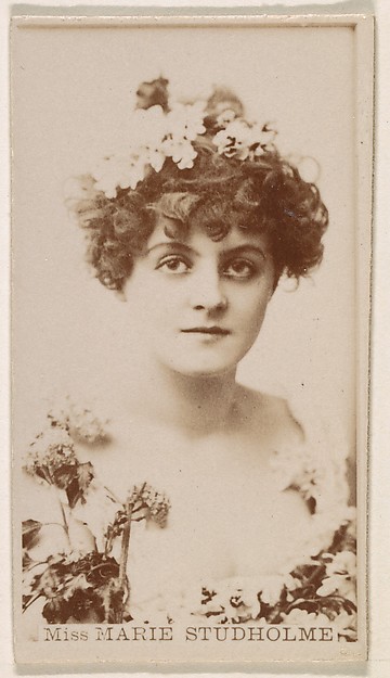 Miss Marie Studholme, from the Actresses series (N245) issued by Kinney Brothers to promote Sweet Caporal Cigarettes