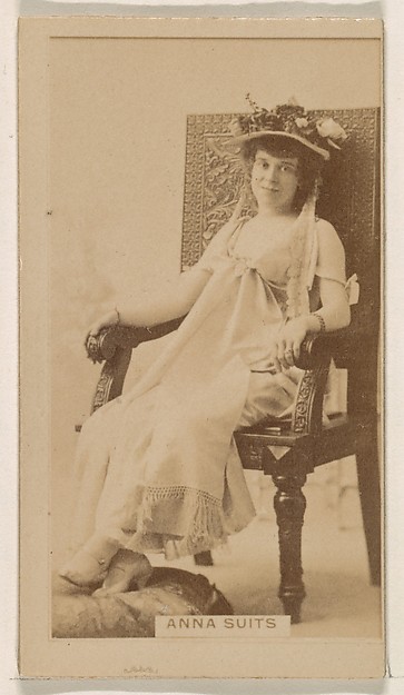 Anna Suits, from the Actresses series (N245) issued by Kinney Brothers to promote Sweet Caporal Cigarettes
