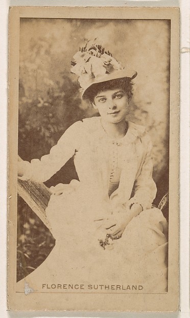 Miss Florence Sutherland, from the Actresses series (N245) issued by Kinney Brothers to promote Sweet Caporal Cigarettes
