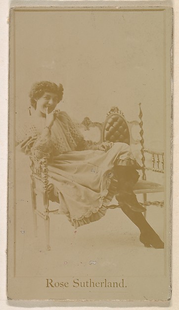 Miss Rose Sutherland, from the Actresses series (N245) issued by Kinney Brothers to promote Sweet Caporal Cigarettes
