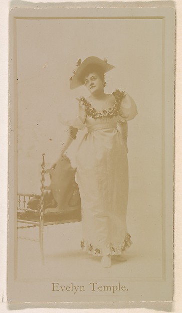 Evelyn Temple, from the Actresses series (N245) issued by Kinney Brothers to promote Sweet Caporal Cigarettes