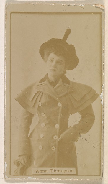 Anna Thompson, from the Actresses series (N245) issued by Kinney Brothers to promote Sweet Caporal Cigarettes