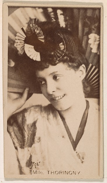 Mlle. Thoringny, from the Actresses series (N245) issued by Kinney Brothers to promote Sweet Caporal Cigarettes