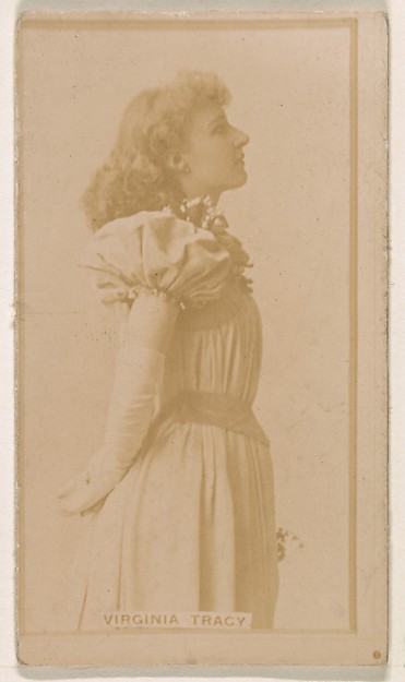 Virginia Tracy, from the Actresses series (N245) issued by Kinney Brothers to promote Sweet Caporal Cigarettes