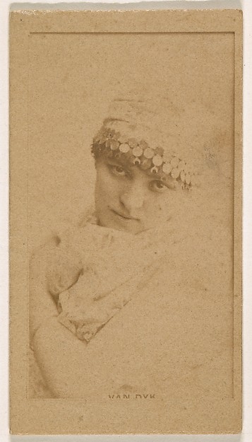 Miss Van Dyk, from the Actresses series (N245) issued by Kinney Brothers to promote Sweet Caporal Cigarettes