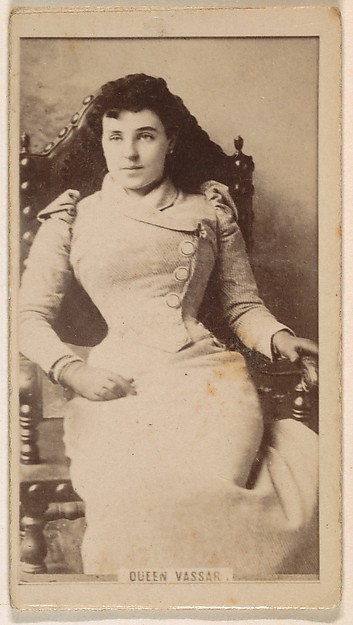 Queen Vassar, from the Actresses series (N245) issued by Kinney Brothers to promote Sweet Caporal Cigarettes
