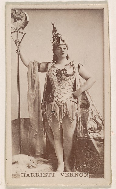 Harriett Vernon, from the Actresses series (N245) issued by Kinney Brothers to promote Sweet Caporal Cigarettes