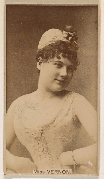 Miss Vernon, from the Actresses series (N245) issued by Kinney Brothers to promote Sweet Caporal Cigarettes