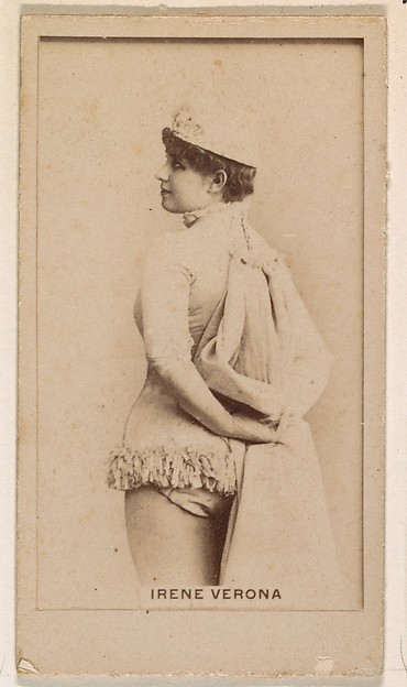 Irene Verona, from the Actresses series (N245) issued by Kinney Brothers to promote Sweet Caporal Cigarettes