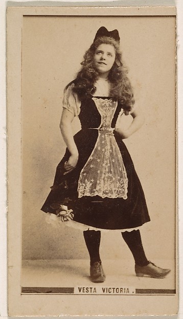 Vesta Victoria, from the Actresses series (N245) issued by Kinney Brothers to promote Sweet Caporal Cigarettes