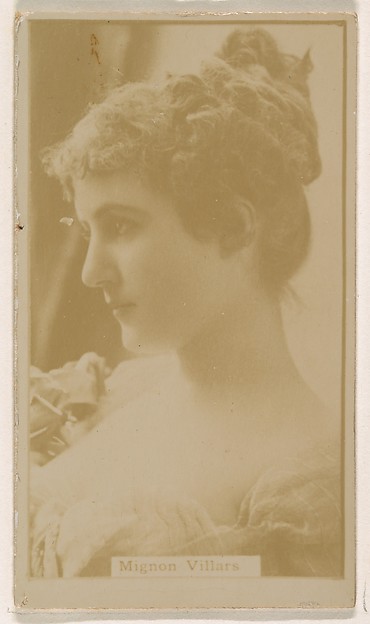 Mignon Villars, from the Actresses series (N245) issued by Kinney Brothers to promote Sweet Caporal Cigarettes