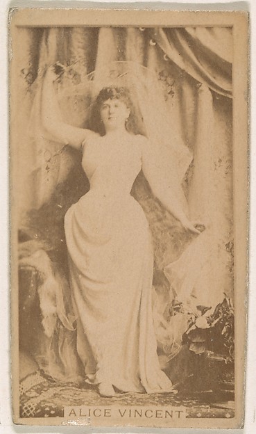 Alice Vincent, from the Actresses series (N245) issued by Kinney Brothers to promote Sweet Caporal Cigarettes