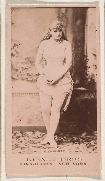 Miss White, from the Actresses series (N245) issued by Kinney Brothers to promote Sweet Caporal Cigarettes