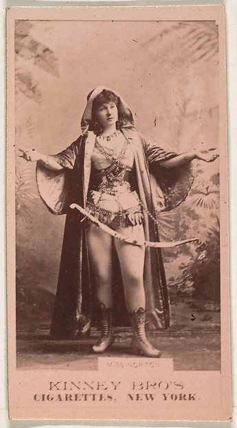 Miss Norton, from the Actresses series (N245) issued by Kinney Brothers to promote Sweet Caporal Cigarettes
