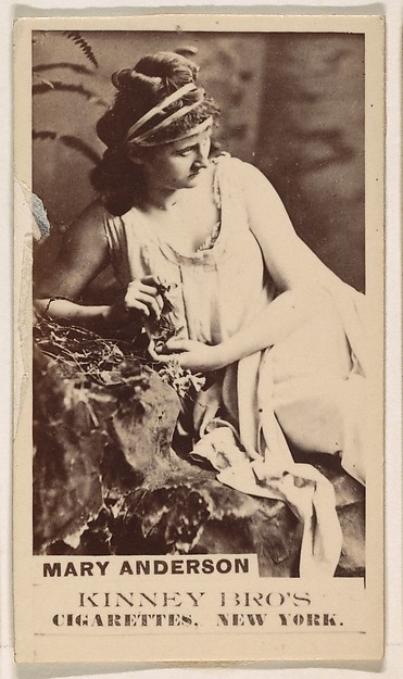 Mary Anderson, from the Actresses series (N245) issued by Kinney Brothers to promote Sweet Caporal Cigarettes