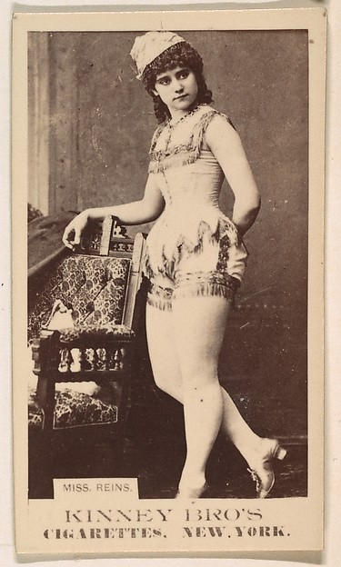 Miss Reins, from the Actresses series (N245) issued by Kinney Brothers to promote Sweet Caporal Cigarettes