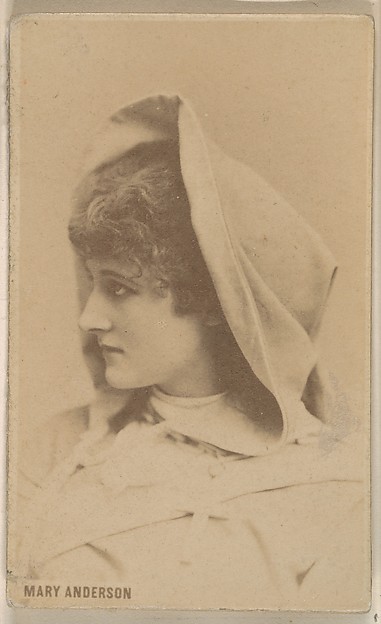 Mary Anderson, from the Actresses series (N246), Type 1, issued by Kinney Brothers to promote Sporting Extra Cigarettes
