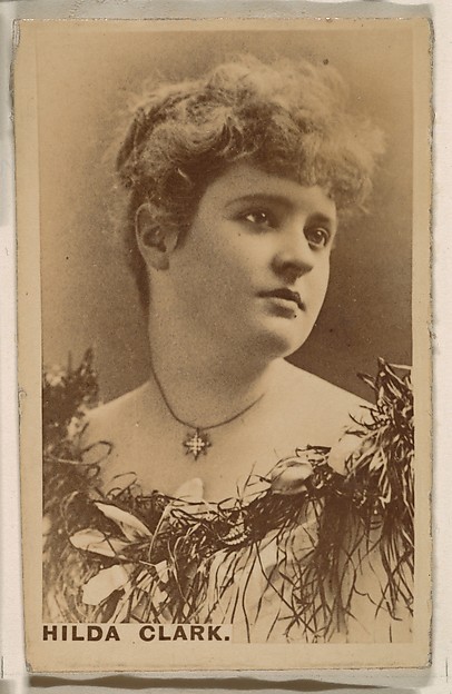 Hilda Clark, from the Actresses series (N246), Type 1, issued by Kinney Brothers to promote Sporting Extra Cigarettes